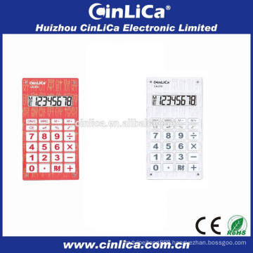 rubber buttons white calculator with key sound